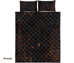 New Zealand Quilt Bed Set, Maori Gods Quilt And Pillow Cover Tumatauenga God Of War Black