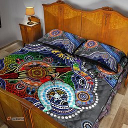 personalised panthers naidoc week 2024 quilt bed set australia aboriginal dot painting dt02