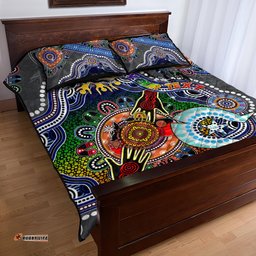 personalised panthers naidoc week 2024 quilt bed set australia aboriginal dot painting dt02