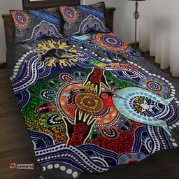 personalised panthers naidoc week 2024 quilt bed set australia aboriginal dot painting dt02