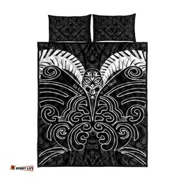 Kia Kaha Te Reo Maori Quilt Bed Set Aotearoa Hei Tiki With Hongi