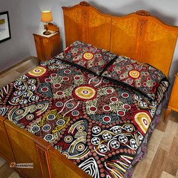 Aboriginal Art Dot Vibes Quilt Bed Set Indigenous NO.1