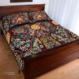 Aboriginal Art Dot Vibes Quilt Bed Set Indigenous NO.1