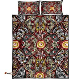 Aboriginal Art Dot Vibes Quilt Bed Set Indigenous NO.1