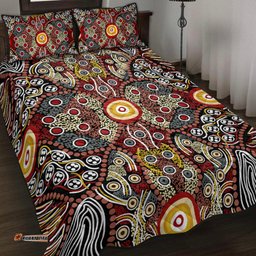 Aboriginal Art Dot Vibes Quilt Bed Set Indigenous NO.1