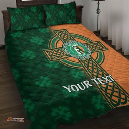 Custom Ireland Cricket Quilt Bed Set 2024 Celtic Shamrock Go Champions