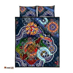 personalised roosters naidoc week 2024 quilt bed set australia aboriginal dot painting dt02