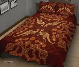 Aboriginal Quilt Cover Set, Kangaroo Patterns Dot Painting