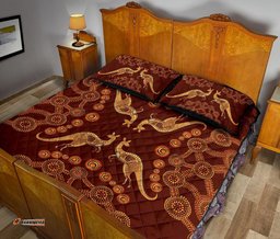 Aboriginal Quilt Cover Set, Kangaroo Patterns Dot Painting