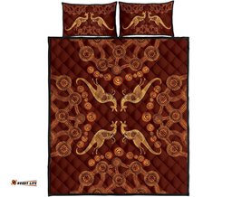 Aboriginal Quilt Cover Set, Kangaroo Patterns Dot Painting