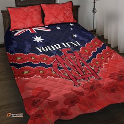 Custom Demons Football Quilt Bed Set ANZAC Lest We Forget