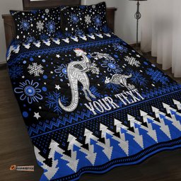 Custom North Kangaroos Football Quilt Bed Set Roos Christmas Vibe