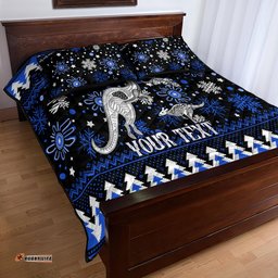 Custom North Kangaroos Football Quilt Bed Set Roos Christmas Vibe