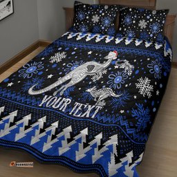 Custom North Kangaroos Football Quilt Bed Set Roos Christmas Vibe