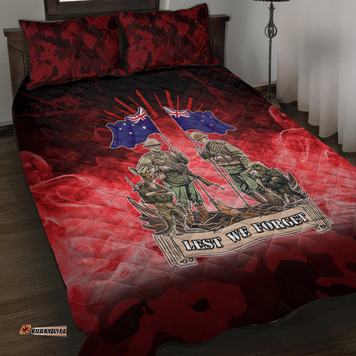 Australia And New Zealand ANZAC Day Quilt Bed Set Soldiers Lest We Forget