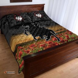 Custom Personalised St. George Illawarra Dragons ANZAC Quilt Bed Set Poppy Flowers Vibes Black