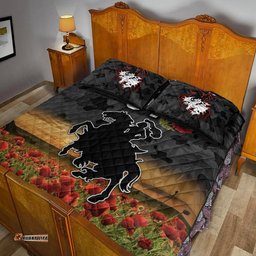 Custom Personalised St. George Illawarra Dragons ANZAC Quilt Bed Set Poppy Flowers Vibes Black