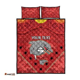 Custom Dolphins Rugby ANZAC Quilt Bed Set Aboriginal and Army Patterns