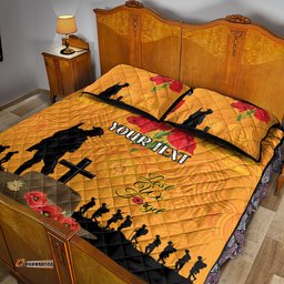 Australia Wallabies Rugby ANZAC Custom Quilt Bed Set Gallipoli Soldier With Aboriginal Dots Art
