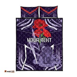 Custom Storm Rugby ANZAC Quilt Bed Set Melbourne Gallipoli Soldier With Aboriginal Art