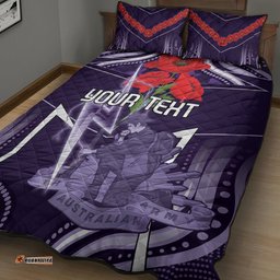 Custom Storm Rugby ANZAC Quilt Bed Set Melbourne Gallipoli Soldier With Aboriginal Art