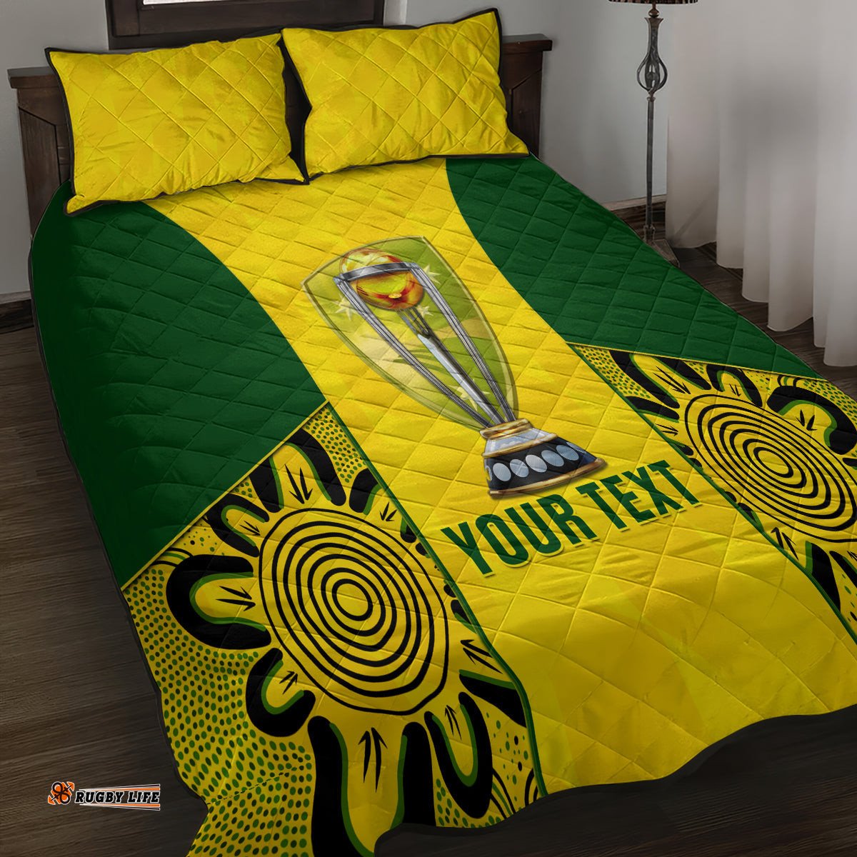 Custom Australia Cricket Quilt Bed Set World Cup Go Champions Indigenous