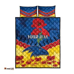 Custom Adelaide Crows Football Quilt Bed Set ANZAC Lest We Forget
