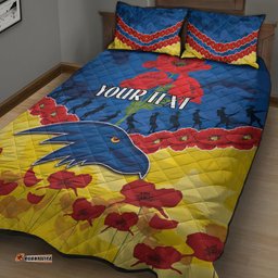 Custom Adelaide Crows Football Quilt Bed Set ANZAC Lest We Forget