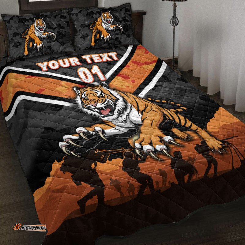 Custom Personalised Wests Tigers ANZAC Quilt Bed Set Simple Style