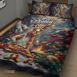 Kangaroo Chef Christmas in July Quilt Bed Set