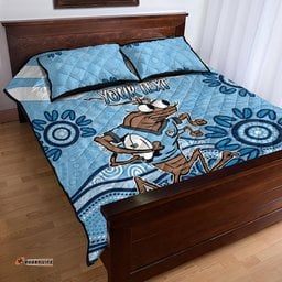 Custom NSW Blues Cockroach Blooded Aboriginal Inspired Quilt Bed Set
