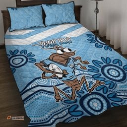 Custom NSW Blues Cockroach Blooded Aboriginal Inspired Quilt Bed Set