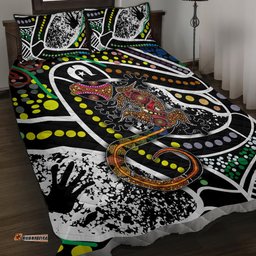 aboriginal lizzard pattern dot art quilt bed set ts04