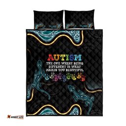 Australia Autism Awareness 4 April Aboriginal Lizard Quilt Bed Set