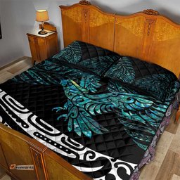 New Zealand Sulphur crested Cockatoo Quilt Bed Set Aotearoa Maori Mix Paua Shell