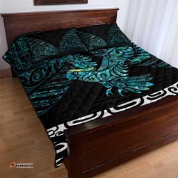 New Zealand Sulphur crested Cockatoo Quilt Bed Set Aotearoa Maori Mix Paua Shell