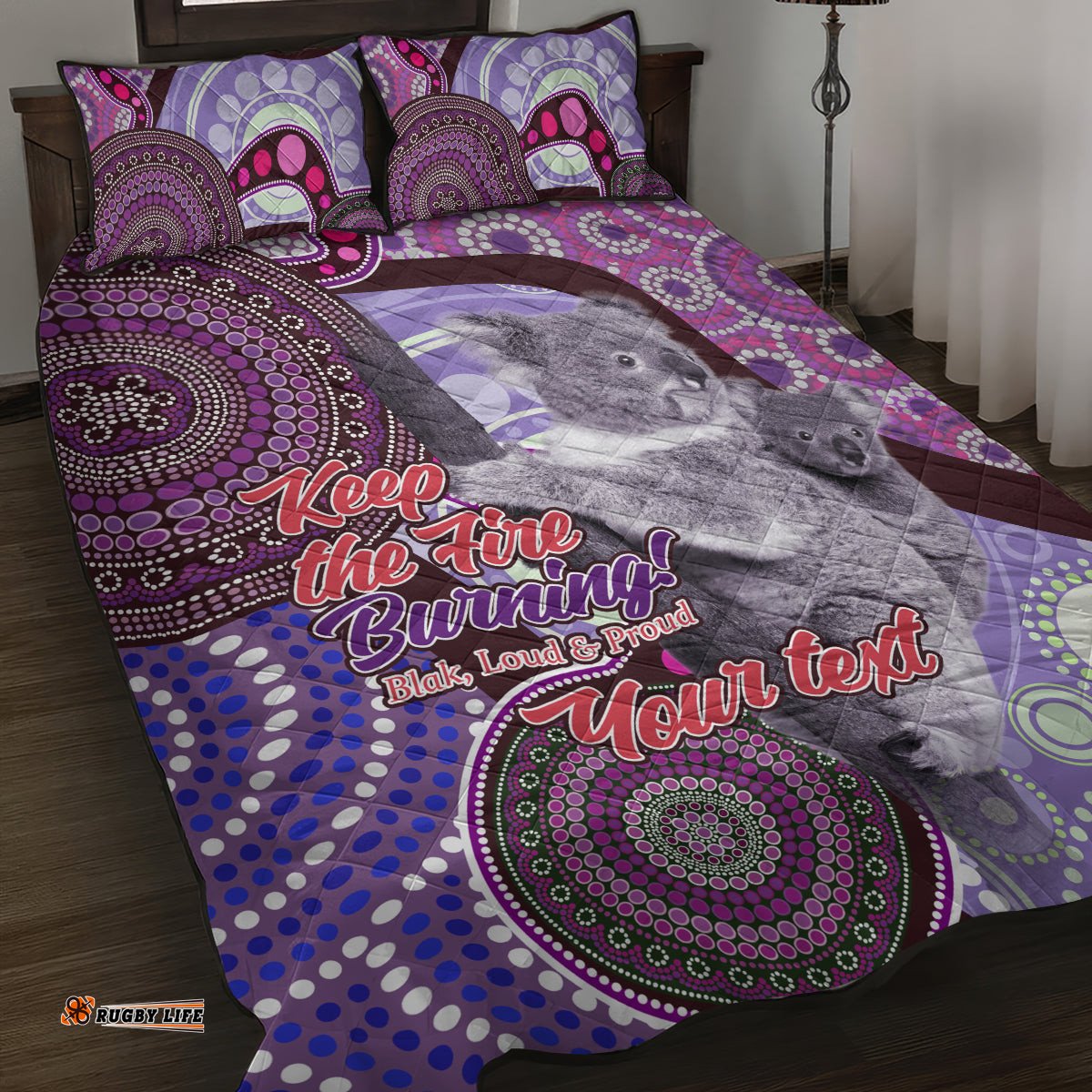 Personalised Australia Koala NAIDOC 2024 Quilt Bed Set Keep the Fire Burning
