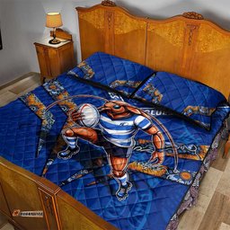 Personalised NSW Blues Quilt Bed Set Mascot Rugby League