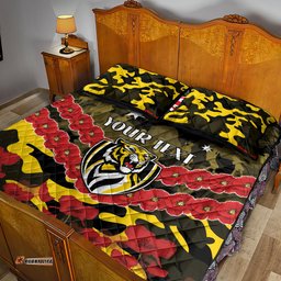 Custom Richmond Tigers Football Quilt Bed Set ANZAC Lest We Forget