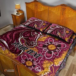 Personalised Broncos NAIDOC Week 2024 Quilt Bed Set Aboriginal Fire Burning Sparks