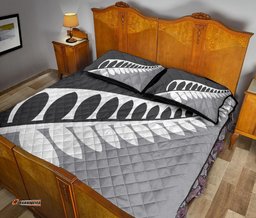 New Zealand Flag Silver Fern Black And Silver Quilt Bedding Sets