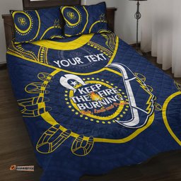 Custom NRL Cowboys NAIDOC Week Quilt Bed Set Keep The Fire Burning Indigenous Art