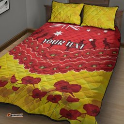 Custom Sun Football Quilt Bed Set ANZAC Lest We Forget