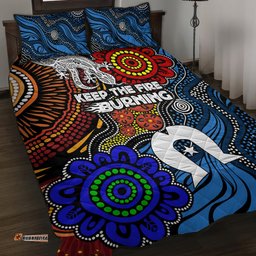 NAIDOC Week 2024 Indigenous Quilt Bed Set Keep The Fire Burning