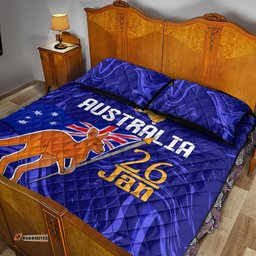 Proud To Be Australia Day Quilt Bed Set Kangaroo with Flag Color