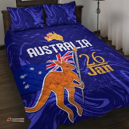 Proud To Be Australia Day Quilt Bed Set Kangaroo with Flag Color