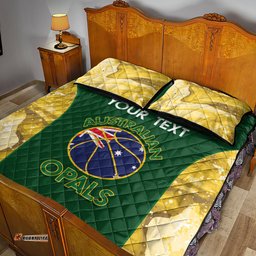 Custom Australia Basketball Quilt Bed Set Go Champions Aussie Opals National Color