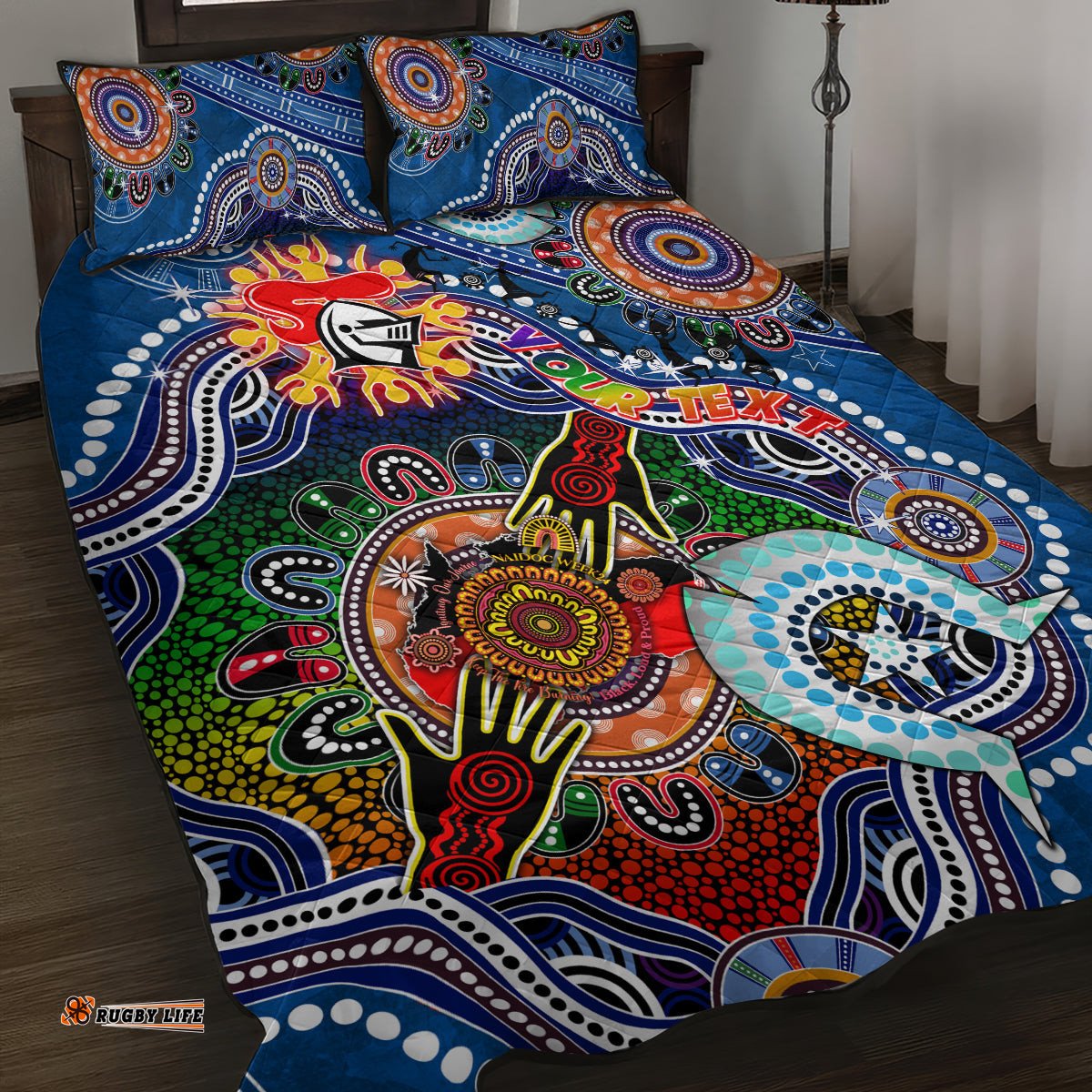 personalised knights naidoc week 2024 quilt bed set australia aboriginal dot painting dt02