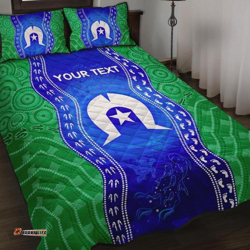 Custom Torres Strait Islanders Quilt Bed Set Torres Symbol With Aboriginal Patterns
