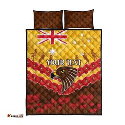 Custom Hawks Football Quilt Bed Set ANZAC Lest We Forget